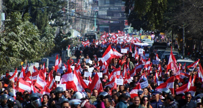 संसद विघटनको विरोधमा नेपाली कांग्रेसले गर्यो देशभर प्रदर्शन