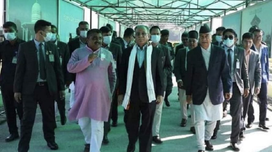 प्रधानमन्त्री देउवा सहित अध्यक्ष दाहाल र नेपाल पनी जनकपुरमा