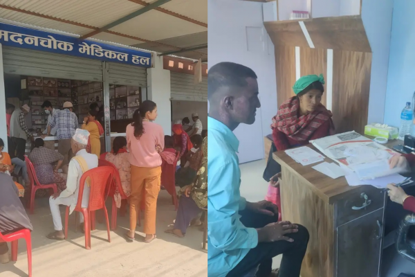 मदनचोक मेडिकलद्वारा ४५ जनाको नि:शुल्क सुगर परिक्षण
